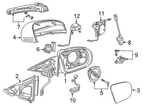 2019 Mercedes-Benz GLC63 AMG S Mirrors, Electrical Diagram