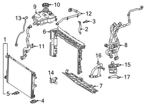 2023 Mercedes-Benz GLB35 AMG Radiator & Components Diagram 2