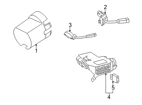 2000 Mercedes-Benz CLK430 Shroud, Switches & Levers Diagram