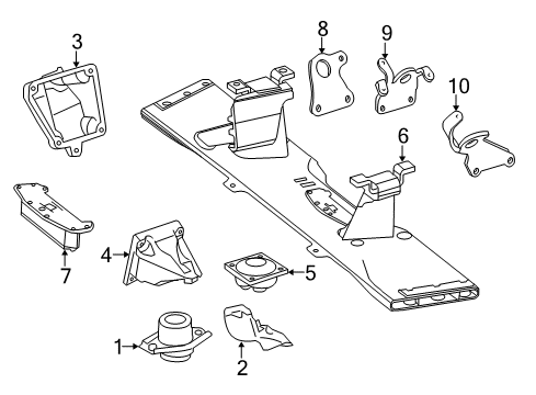 2016 Mercedes-Benz GL350 Engine & Trans Mounting Diagram