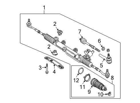 2008 Mercedes-Benz CLK550 Steering Gear & Linkage Diagram