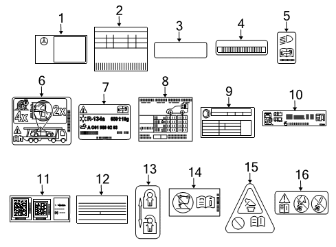 2018 Mercedes-Benz GLC300 Information Labels Diagram 1