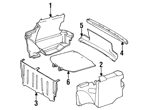 1988 Mercedes-Benz 560SEL Trunk Trim Diagram