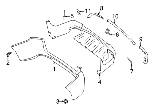 2021 Mercedes-Benz GLC300 Bumper & Components - Rear Diagram 3