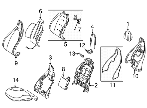 Seat Back Cover Diagram for 297-910-54-01-9E43