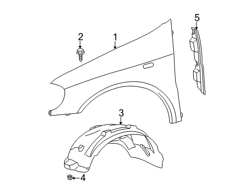 2005 Mercedes-Benz ML500 Fender & Components Diagram