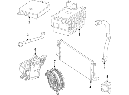 2021 Mercedes-Benz S500 Hybrid Components, Battery, Cooling System Diagram