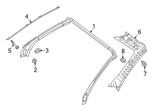 2016 Mercedes-Benz SL65 AMG Windshield Header & Components Diagram