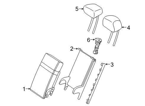 2020 Mercedes-Benz CLS53 AMG Rear Seat Components Diagram 1