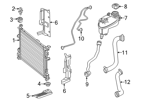 2017 Mercedes-Benz GLA250 Radiator & Components, Water Pump, Cooling Fan Diagram 2