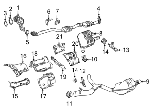 2023 Mercedes-Benz E350 Exhaust Components Diagram