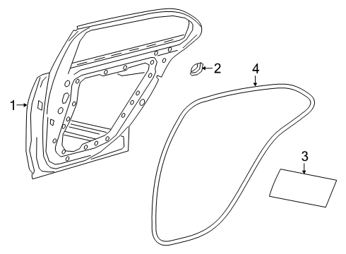 2020 Mercedes-Benz A35 AMG Rear Door, Body Diagram