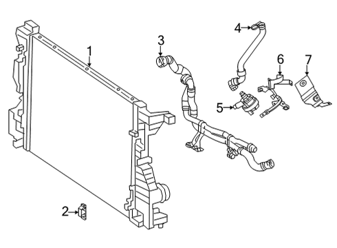 2023 Mercedes-Benz GLB35 AMG Radiator & Components Diagram 1