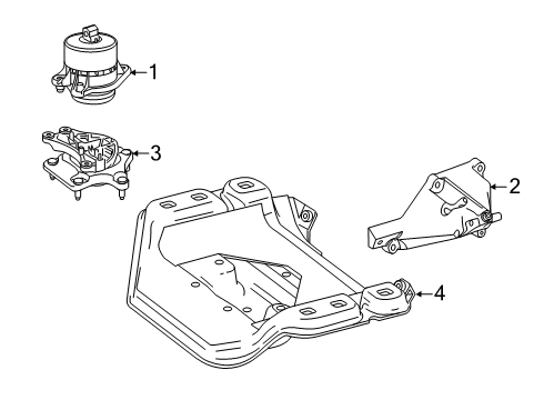 2020 Mercedes-Benz S560 Engine & Trans Mounting Diagram 1