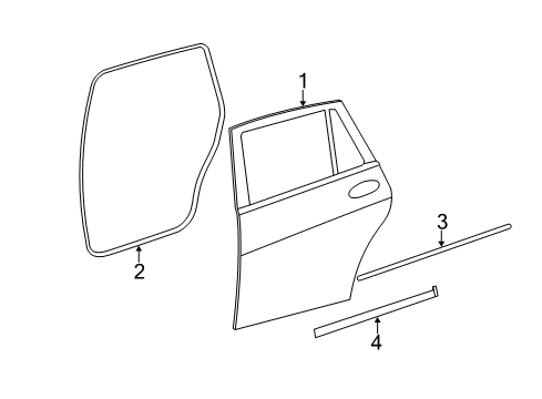 2012 Mercedes-Benz R350 Rear Door, Body Diagram