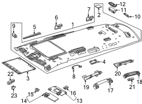 2022 Mercedes-Benz GLS450 Interior Trim - Roof Diagram 2