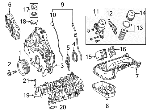 2017 Mercedes-Benz S550 Engine Parts & Mounts, Timing, Lubrication System Diagram 4