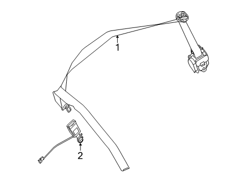 2016 Mercedes-Benz GL550 Seat Belt Diagram 2