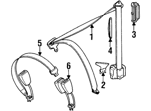 1994 Mercedes-Benz E320 Rear Seat Belts Diagram