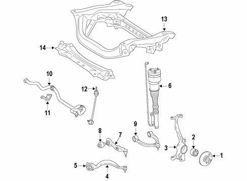 2011 Mercedes-Benz S550 Front Suspension Components, Lower Control Arm, Upper Control Arm, Ride Control, Stabilizer Bar