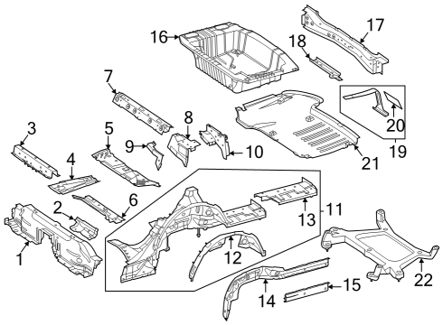 2024 Mercedes-Benz C43 AMG Rear Floor & Rails Diagram