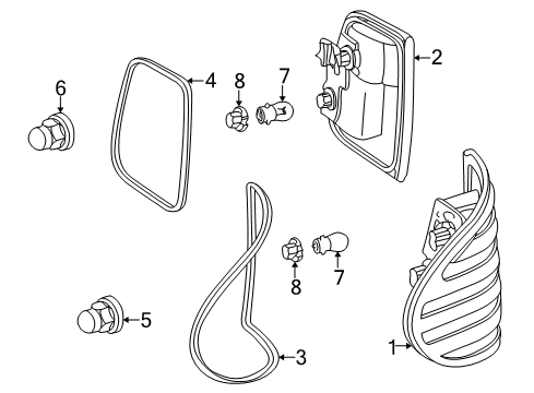 2002 Mercedes-Benz E320 Tail Lamps Diagram 2