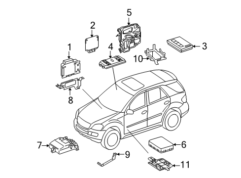 2008 Mercedes-Benz GL550 Control Components Diagram