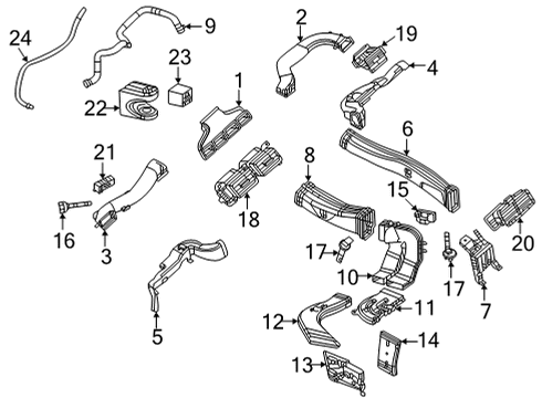 Rear Duct Diagram for 167-831-42-00