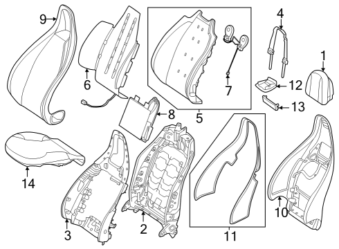 2023 Mercedes-Benz EQE AMG Passenger Seat Components Diagram 2