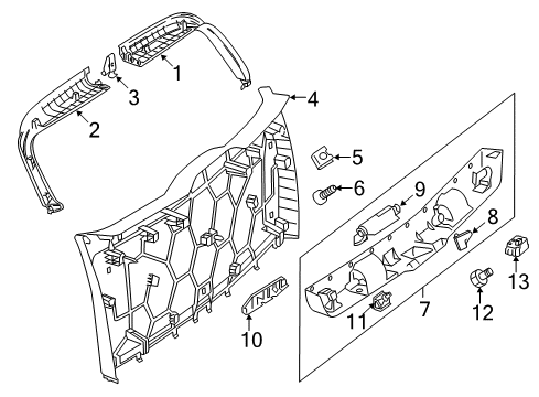 2019 Mercedes-Benz GLS63 AMG Interior Trim - Lift Gate Diagram