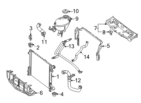 2012 Mercedes-Benz C63 AMG Radiator & Components Diagram 2