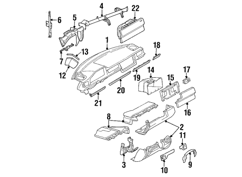 Trim Plate Diagram for 124-680-35-71