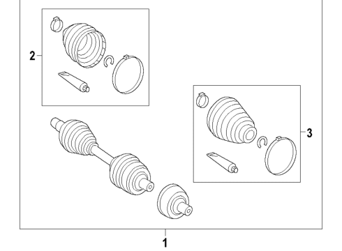 2015 Mercedes-Benz B Electric Drive Front Axle Shafts & Joints