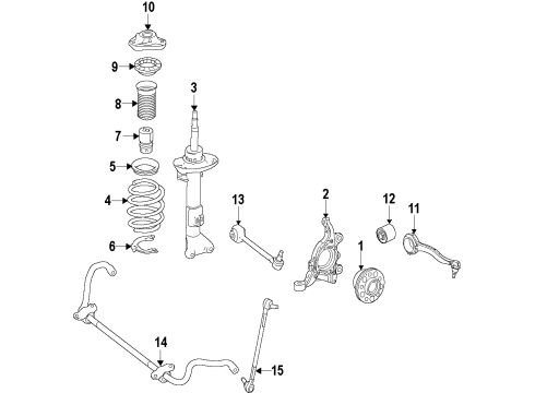 2015 Mercedes-Benz C350 Front Suspension, Control Arm Diagram 1