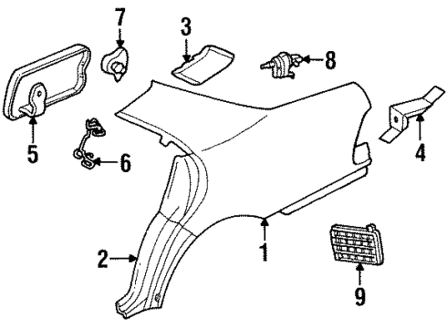 1996 Mercedes-Benz S320 Quarter Panel & Components