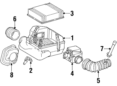 1993 Mercedes-Benz 300D Air Intake Diagram