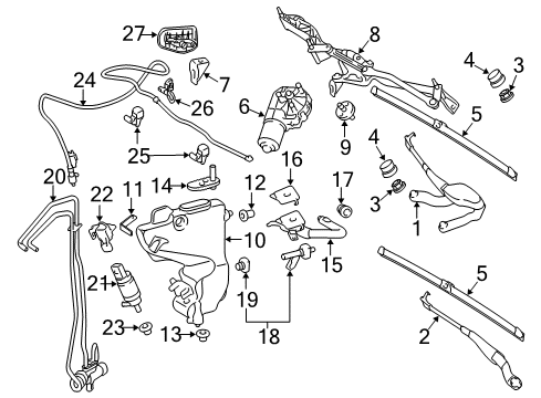 Wiper Motor Bracket Diagram for 211-830-00-14