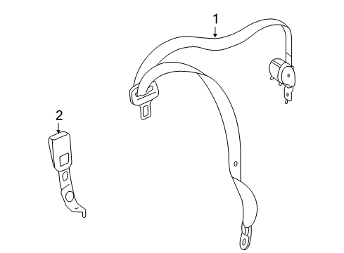 2009 Mercedes-Benz ML63 AMG Rear Seat Belts Diagram