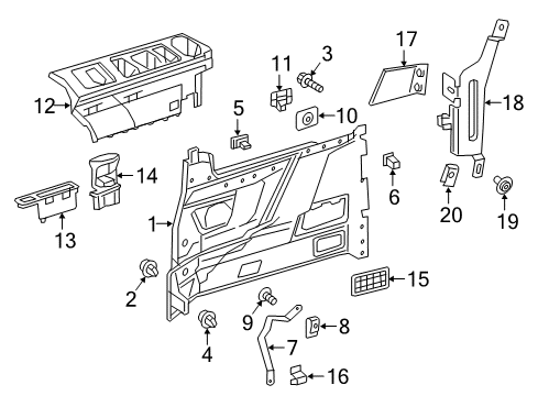 2016 Mercedes-Benz Metris Interior Trim - Side Panel Diagram 5