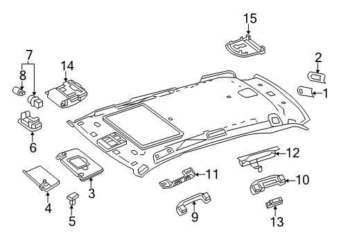 2015 Mercedes-Benz ML350 Interior Trim - Roof Diagram 1