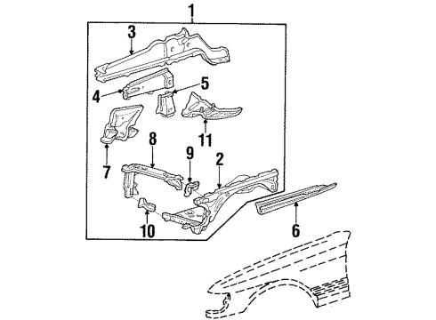 1991 Mercedes-Benz 350SD Structural Components & Rails