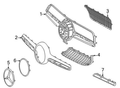 Grille Surround Diagram for 167-888-60-00