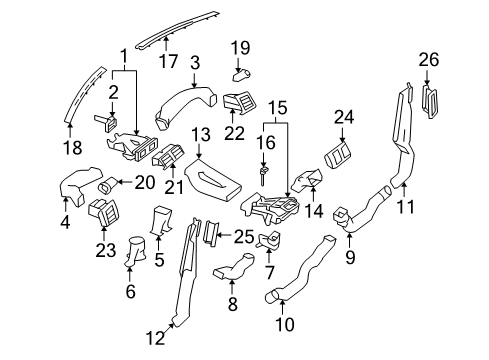 2010 Mercedes-Benz R350 Ducts Diagram 1