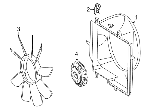 1998 Mercedes-Benz E300 Cooling System, Radiator, Water Pump, Cooling Fan Diagram 1