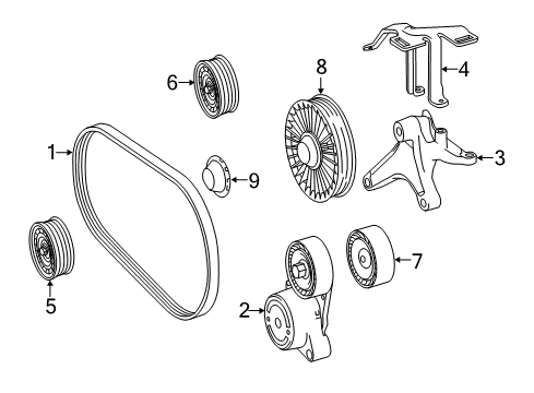 2019 Mercedes-Benz SL550 Belts & Pulleys, Cooling Diagram