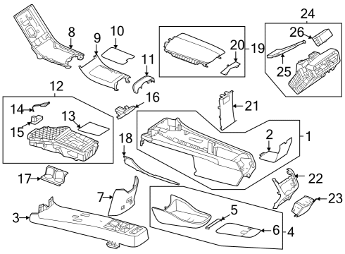 2023 Mercedes-Benz EQS 450 SUV Console Diagram 2