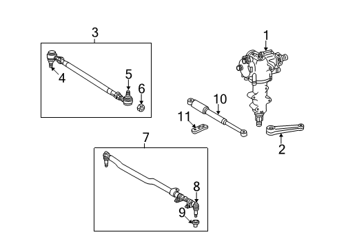 2007 Mercedes-Benz G55 AMG Steering Column & Wheel, Steering Gear & Linkage Diagram 3