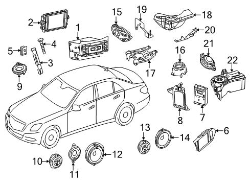 Front Door Speaker Diagram for 204-820-59-02-64