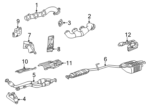 2000 Mercedes-Benz C280 Exhaust Components Diagram