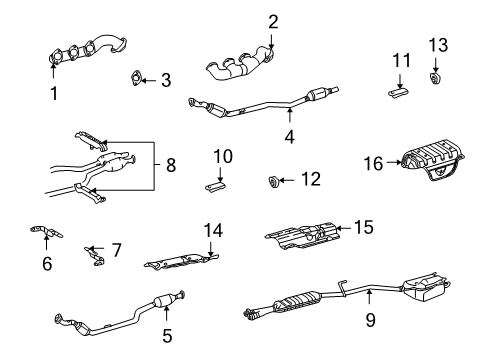 Catalytic Converter Diagram for 203-490-28-20-80